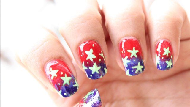 4th of July nail art - US flag nail designs (Memorial day nails, independence day nail designs)