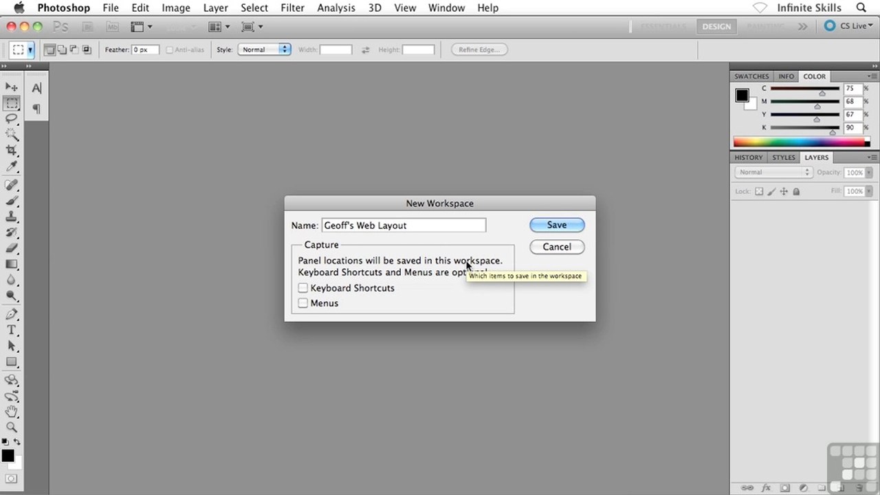 Saving Photoshop's Workspace