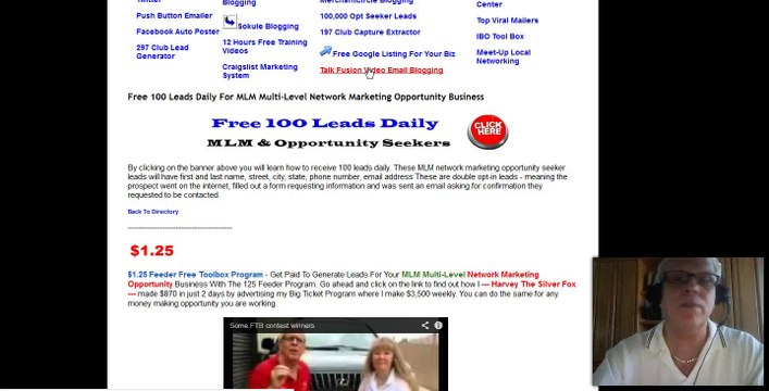 Talk Fusion Email Blogging Silver Fox Free Google Listing MLM Leads