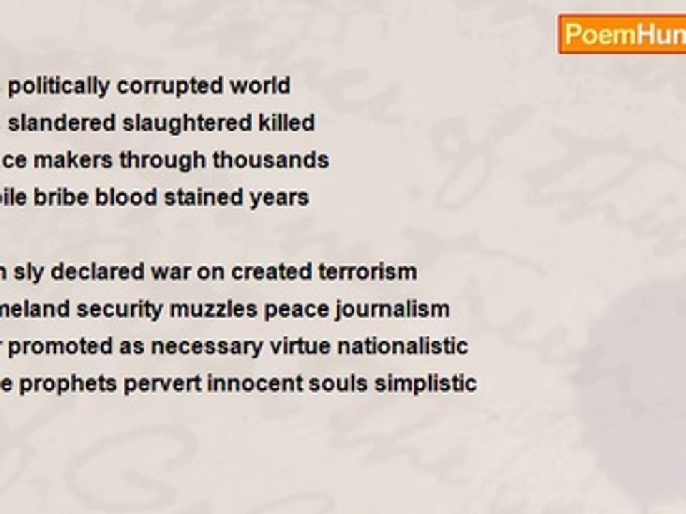 Terence George Craddock (Spectral Images and Images Of Light) - I Dreamed Democracy Outlawed Skull And Bones Wars