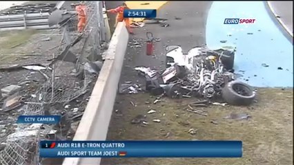 24h du Mans 2014 Loic Duval Horror Crash Practice Aftermath