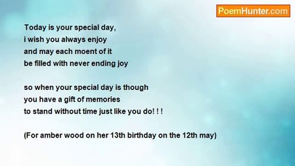 Kayleigh Tongue - happy 13th birthday Amber