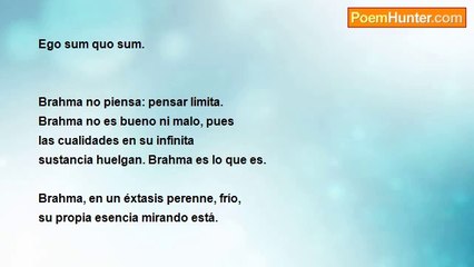 Amado Ruiz de Nervo - Brahma No Piensa...