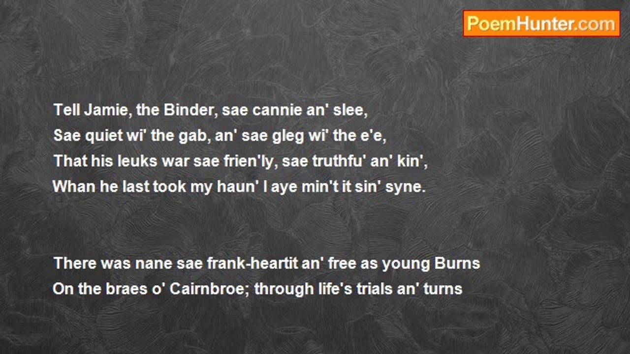 Janet Hamilton - Verses Inscribed To Mr. Thomas Duncan, Glasgow