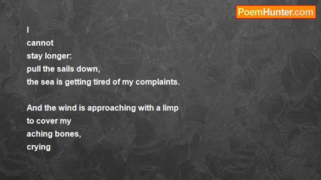 Leonard Dabydeen - I Cannot Stay Longer (tetractys)