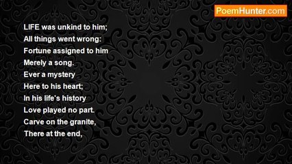 Madison Julius Cawein - A Poet's Epitaph