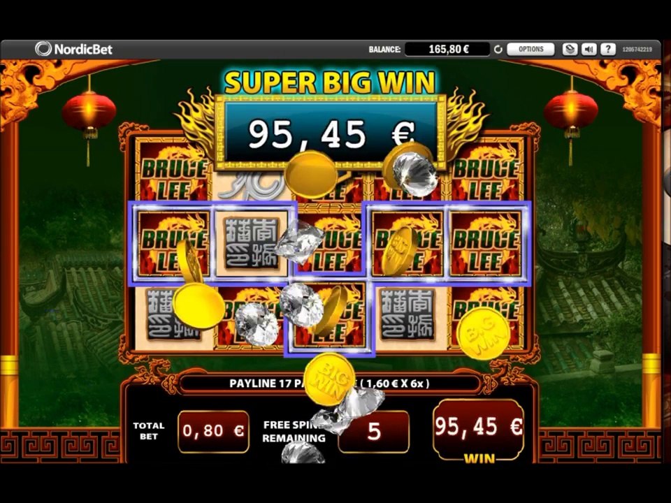 Bruce Lee - Dragons Tale Slot - Freespin Feature - Super Big Win (212x Bet)