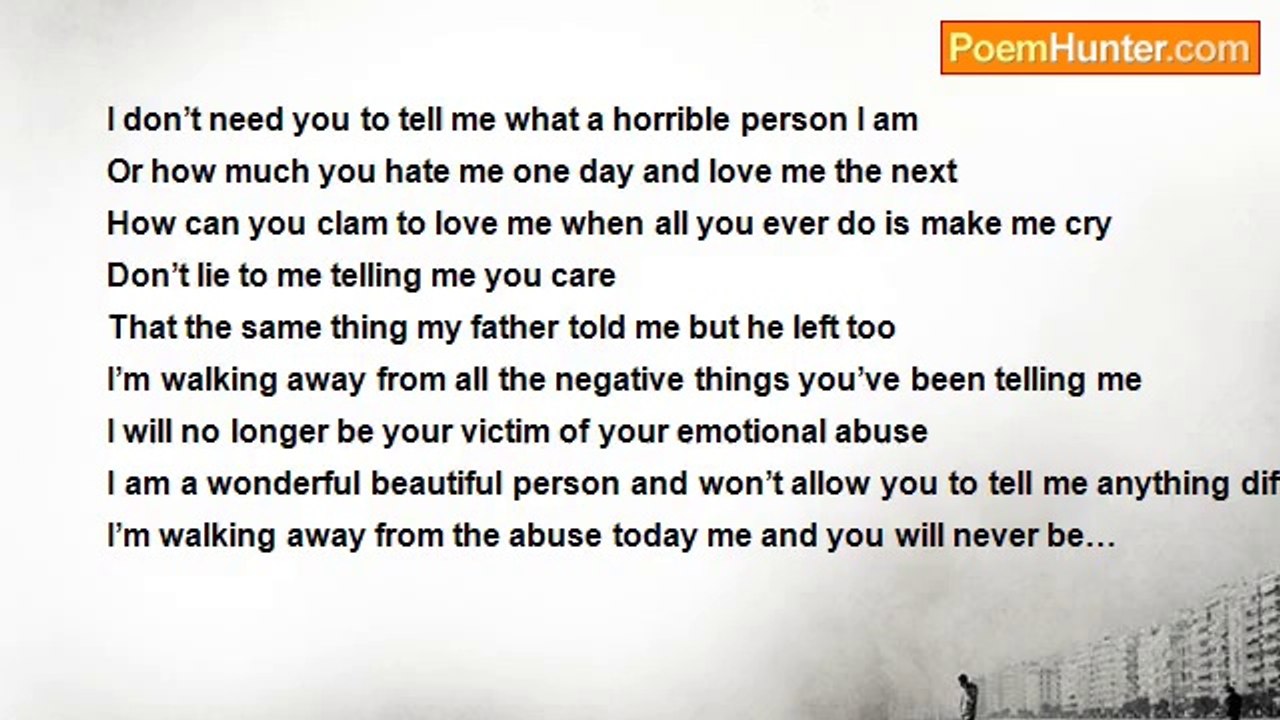 Beautiful Disaster - Walking Away From The Emotional Abuse Today...