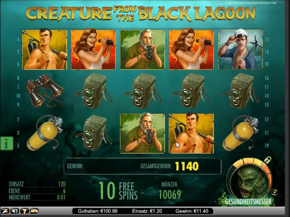 Creature from the Black Lagoon Slot - 15 Freespins with Super Big Win