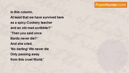 nimal dunuhinga - In ever loving memory of so & so?