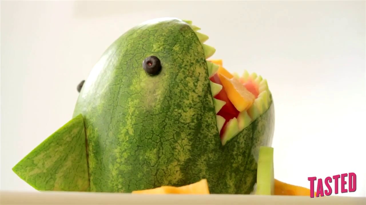 Slow Motion Watermelon Carving EXPLOSION!!!
