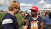 Eric the Trainer interviews Eddie Drummond during the Celebrity Sweat Flag Football Game 2013