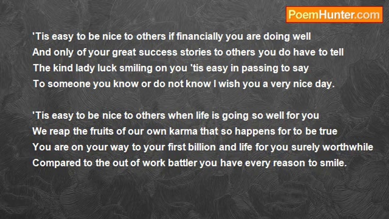 Francis Duggan - 'Tis Easy To Be Nice To Others'