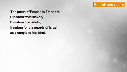 Shalom Freedman - The Poem Of Pesach Is Freedom
