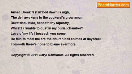 Caryl Ramsdale - Blank Verse: Why Doest Thou Linger