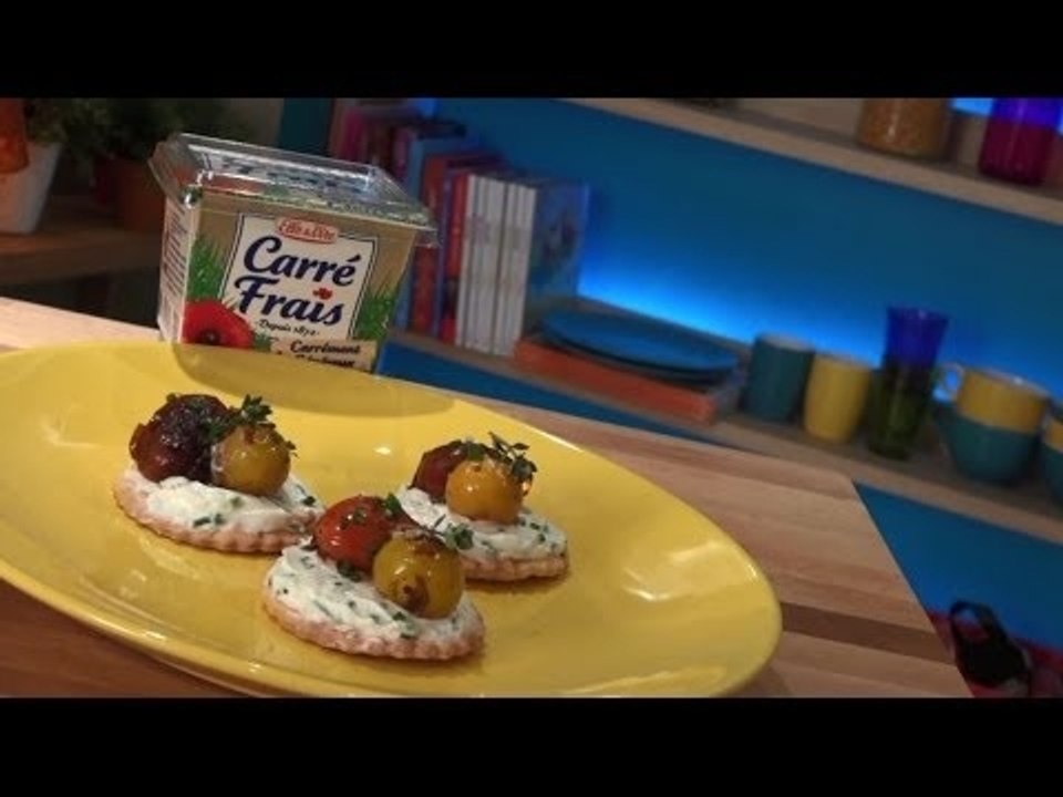 Tartelettes fines, Carré Frais aux herbes fraîches et tomates cerise confites au thym - 750 Grammes