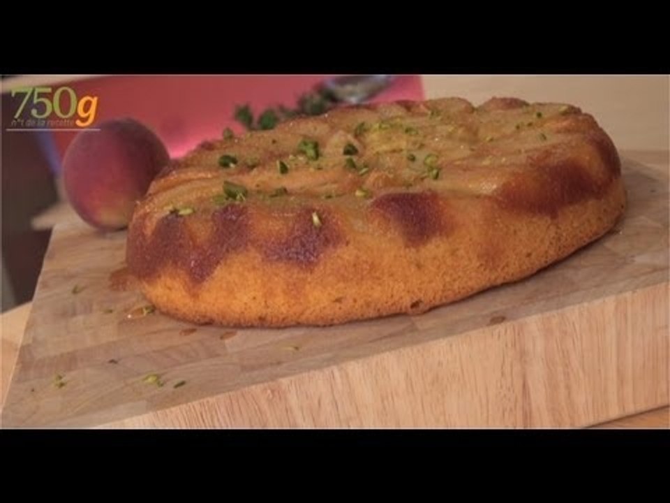 Recette de Gâteau renversé aux pêches - 750 Grammes
