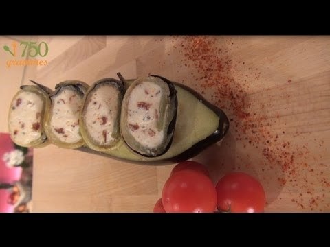 Recette de Rouleaux d'aubergine, tomates confites et chèvre frais au miel - 750 Grammes