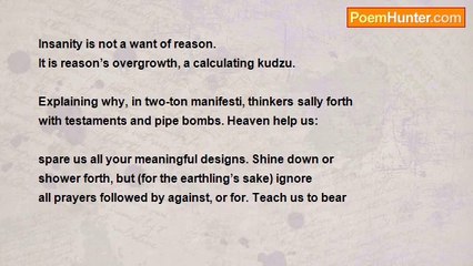 Heather McHugh - From the Tower