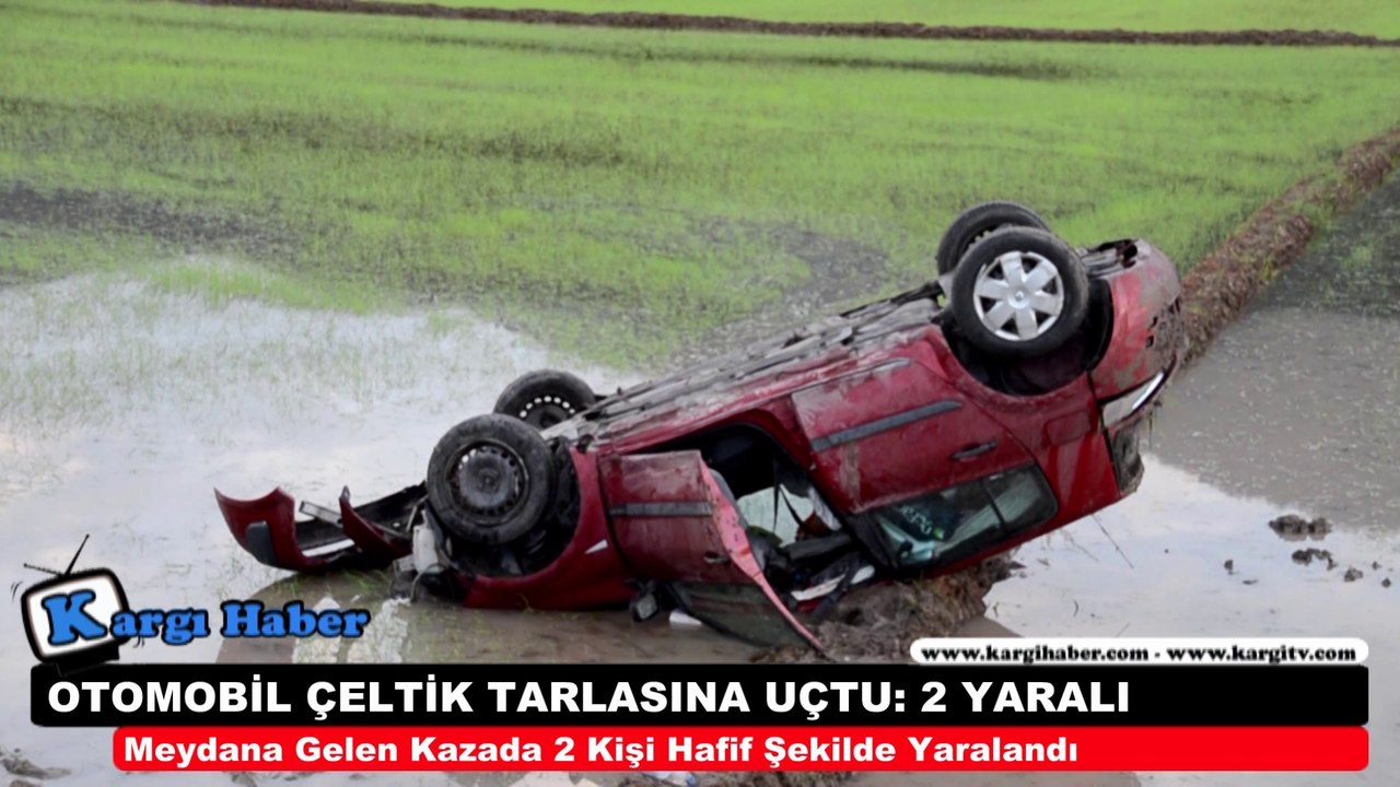 OTOMOBİL ÇELTİK TARLASINA UÇTU - 2 YARALI - www.kargihaber.com