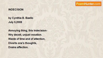 Cynthia BuhainBaello - Indecision