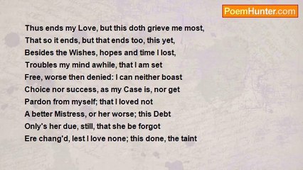 Lord Edward Herbert of Cherbury - Love's End