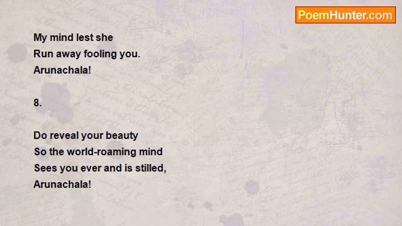 Ramana Maharshi - Letters To Sri Arunachala - Verses 6-10