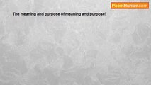 TD. Kumar - The meaning and purpose of meaning and purpose!