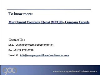 Misr Cement Company (Qena) (MCQE) - Company Capsule