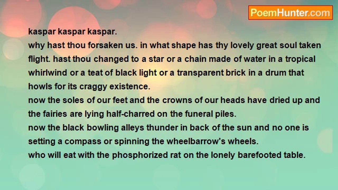 Hans Arp - Kaspar Is Dead
