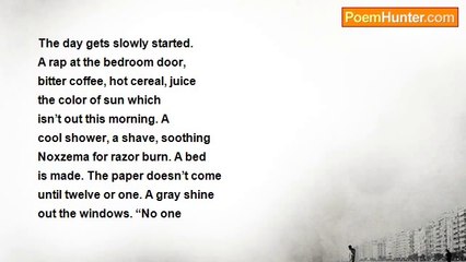 James Marcus Schuyler - Poem (The day gets slowly started)