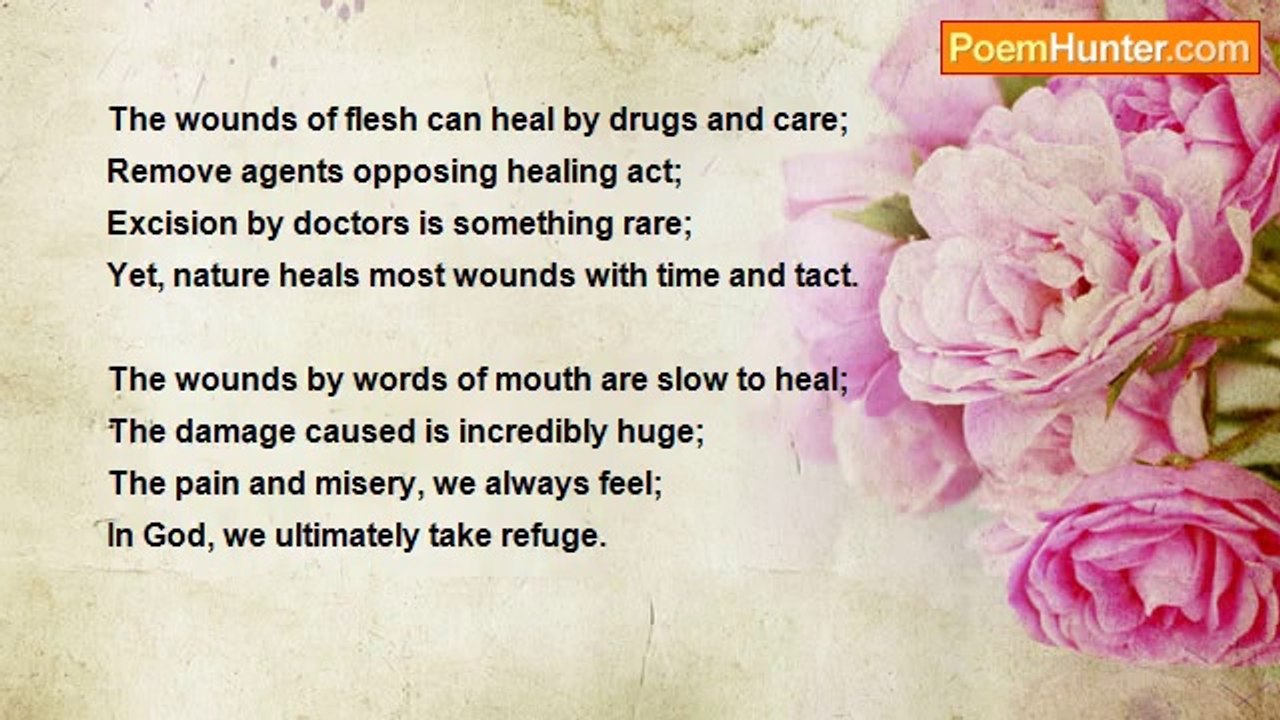 Dr John Celes - Sonnet: Healing Wounds