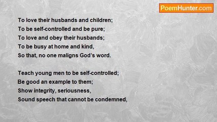 Dr John Celes - Bible in Poetry: Titus 2