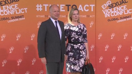 Hague, Jolie and Pitt arrive for final day of global summit