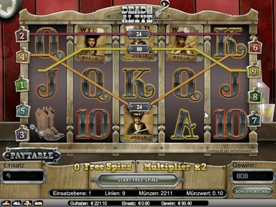 Dead or Alive Slot Freespin Feature Big Win 93x Bet