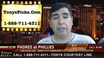 Philadelphia Phillies vs. San Diego Padres Pick Prediction MLB Odds Preview 6-12-2014