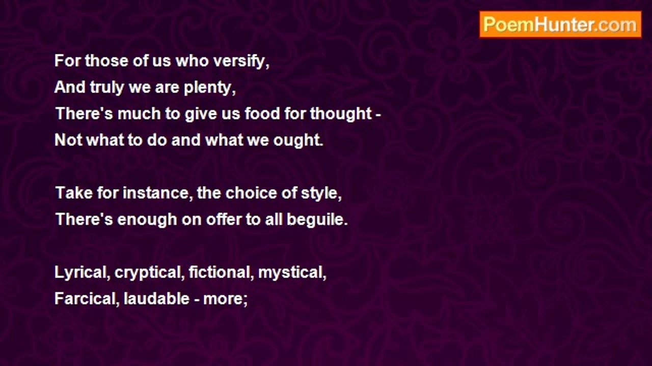 Mill Field - Poetry  Versification