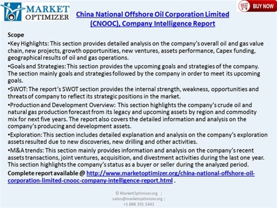 Report on China National Offshore Oil Corporation Limited (CNOOC)