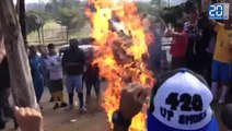 Manifestation anti-Fifa au campement d'Itaquero