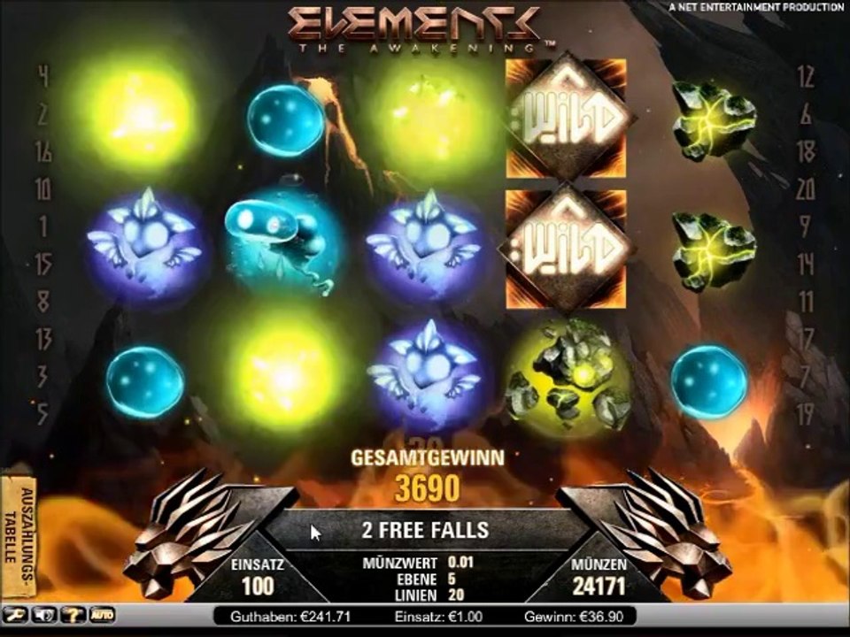 Elements Slot Fire Storm Feature Big Win 95x Bet