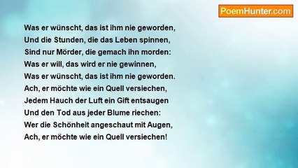 August Graf von Platen - Aus Tristan Und Isolde