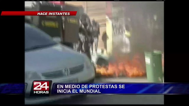 Cientos de brasileños protestan en las calles antes de apertura del Mundial