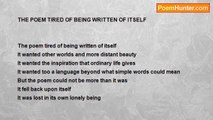 Shalom Freedman - The Poem Tired Of Being Written Of Itself