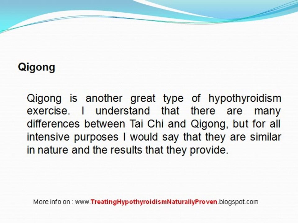 Treating Hypothyroidism with Proven Exercise