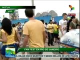Acuden a Fan Fest para ver inauguración del mundial de futbol Brasil