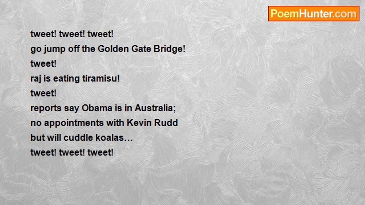 Raj Arumugam - twitter poem