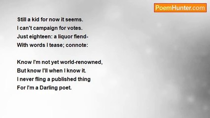 Kyle Hamp - I'm a Darling poet.