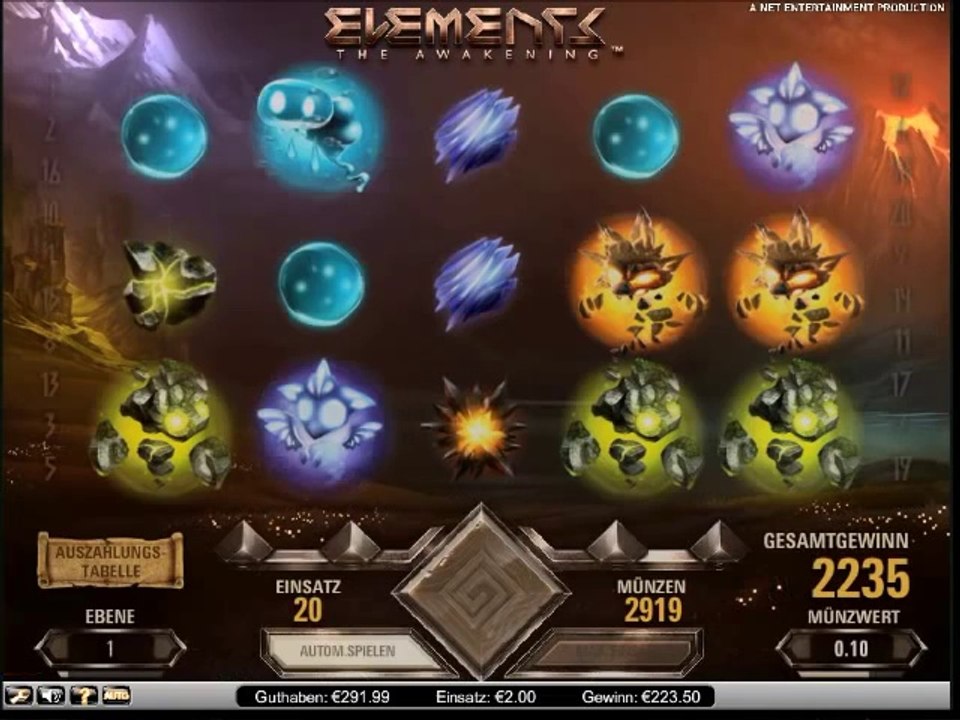 Elements Slot - Fire Storm Feature - 253 Euro Gewinn