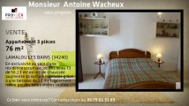 A vendre - appartement - LAMALOU LES BAINS (34240) - 3 pièces - 76m²