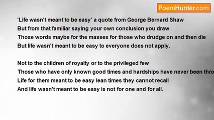 Francis Duggan - Life Wasn't Meant To Be Easy